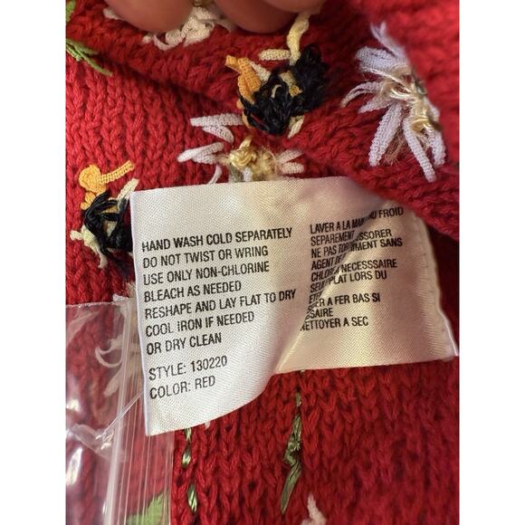 Northern Isles Bees Flowers Knit Cardigan Women’s S Grannycore Boho Romantic VTG - Picture 6 of 12